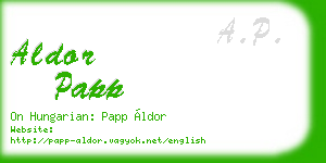 aldor papp business card